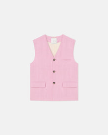 Mens | Semme Silk Viscose Tweed Vest | Orchid