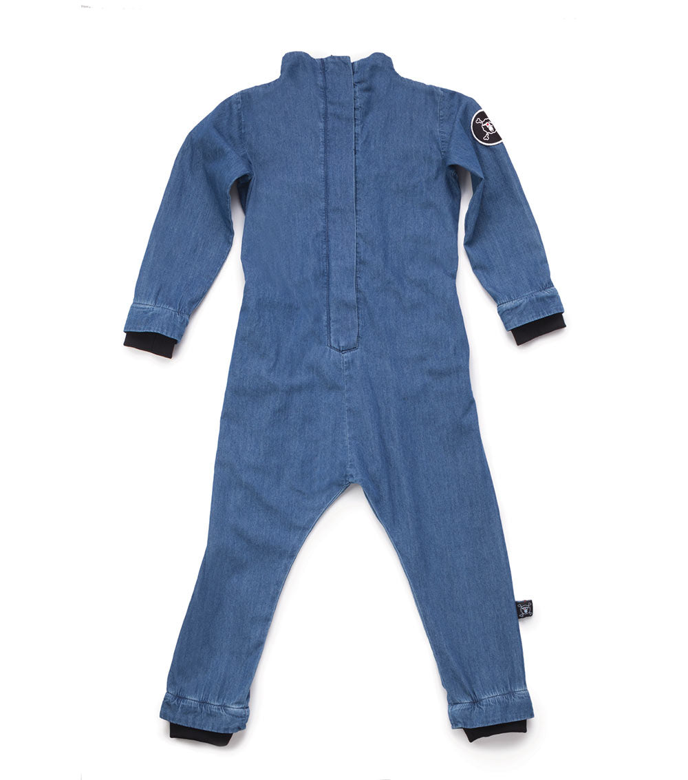 Kid | Cotton Aviator Overall | Denim