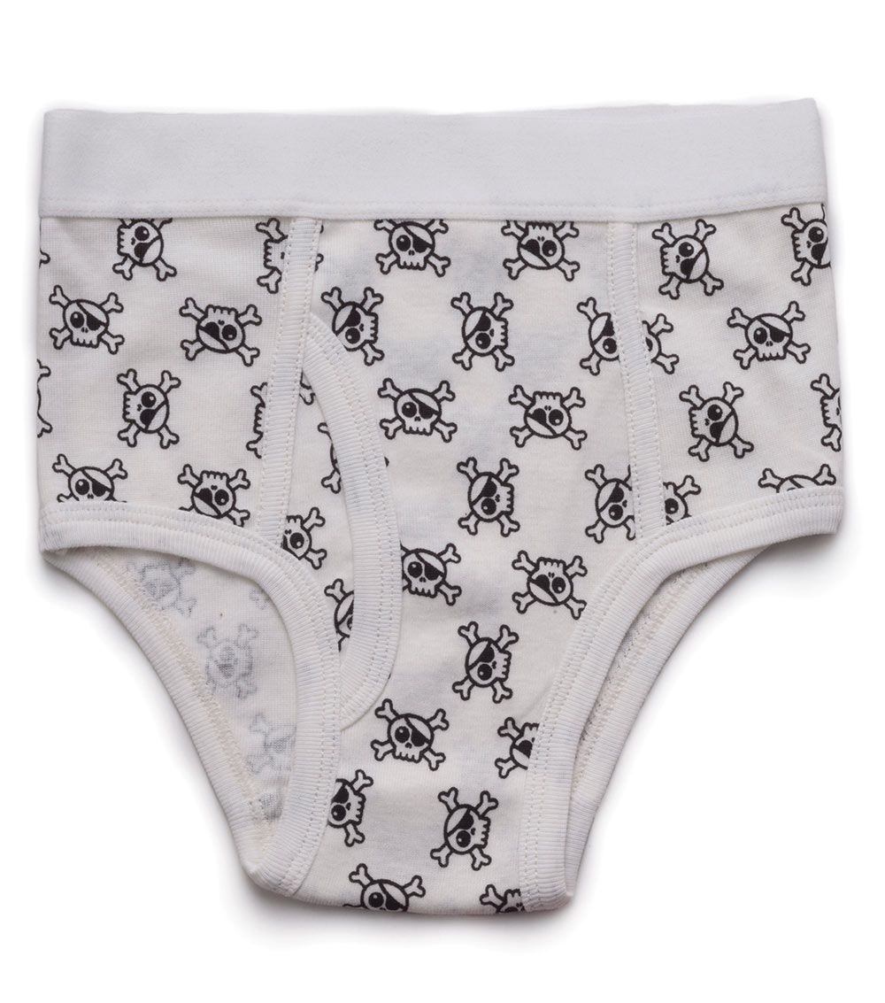 Kid | All Over Skull Boys Underwear | Black x Grey x White