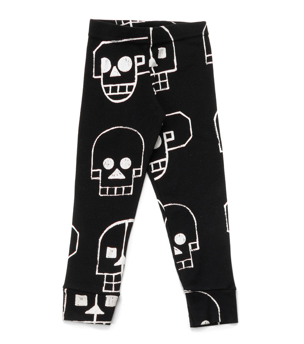 Kid | Skull Robot Leggings | Black