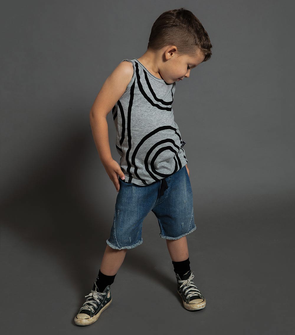 Kid | Circle Tank Top | Heather Grey