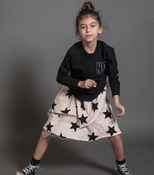 Kid | Embroidered No! Hemmed Shirt | Black