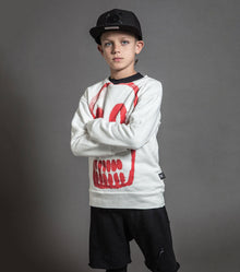 Kid | Painted Dizzy Skull Sweatshirt | White