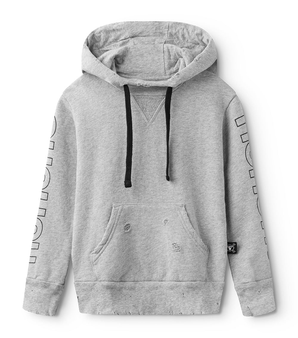 Kid | Fluffy Torn Hoodie | Heather Grey