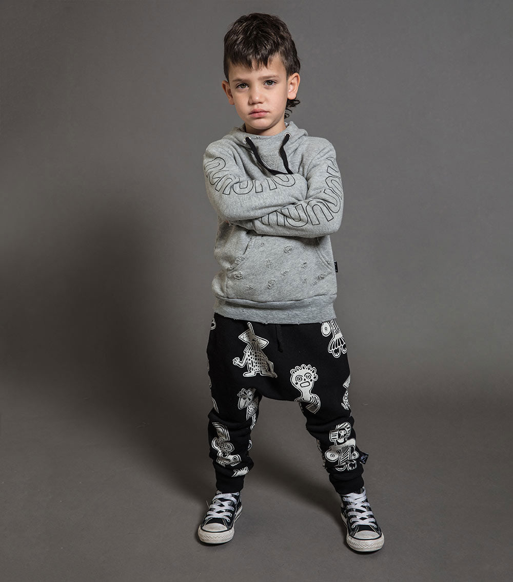 Kid | Fluffy Torn Hoodie | Heather Grey