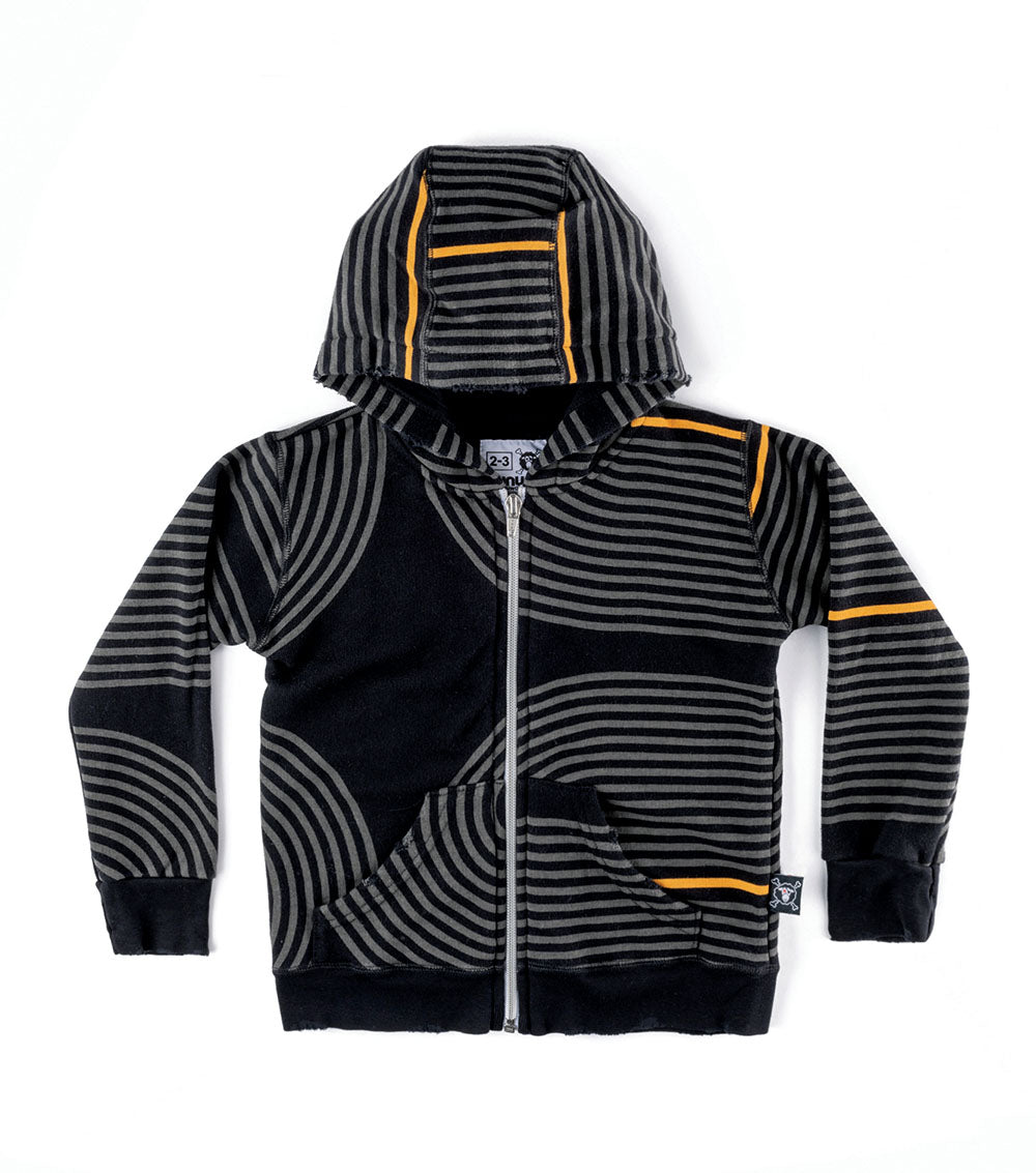 Kid | Spiral Zip Hoodie | Black
