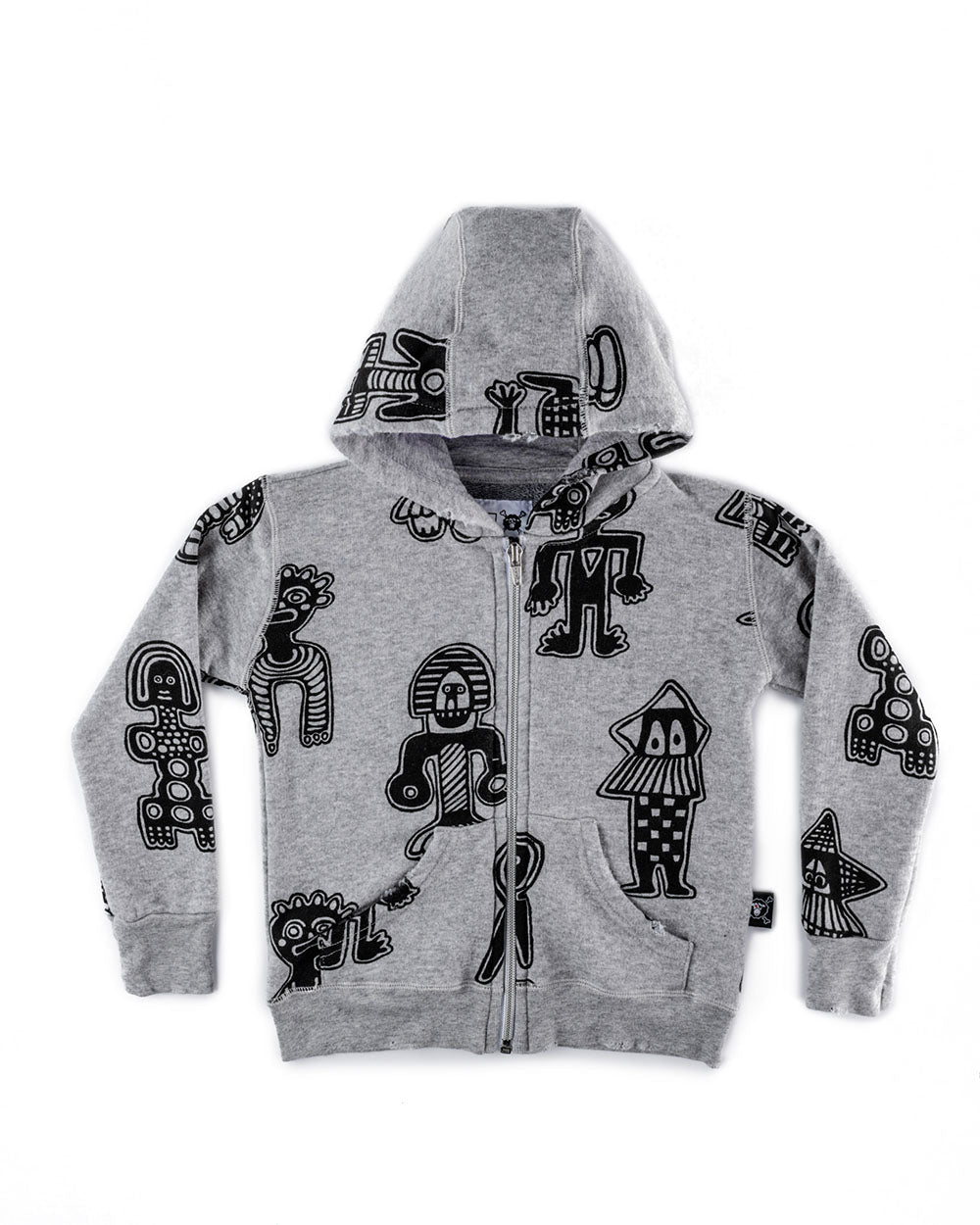 Kid | Tribal Dancers Zip Hoodie | Heather Grey