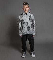Kid | Tribal Dancers Zip Hoodie | Heather Grey