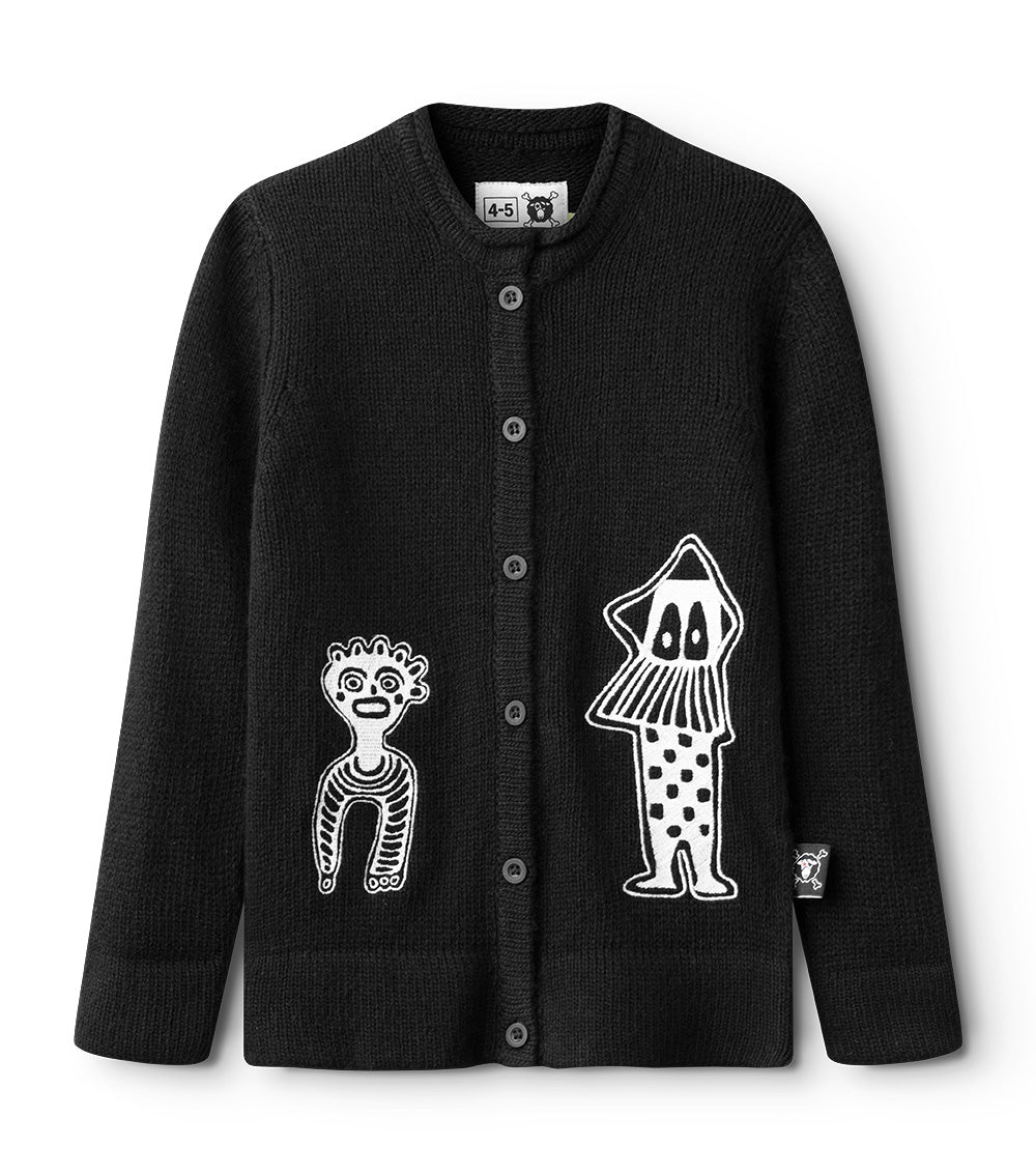 Kid | Tribal Dancers Knit Cardigan | Black