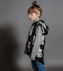 Kid | Tribal Dancers Hooded Vest | Black