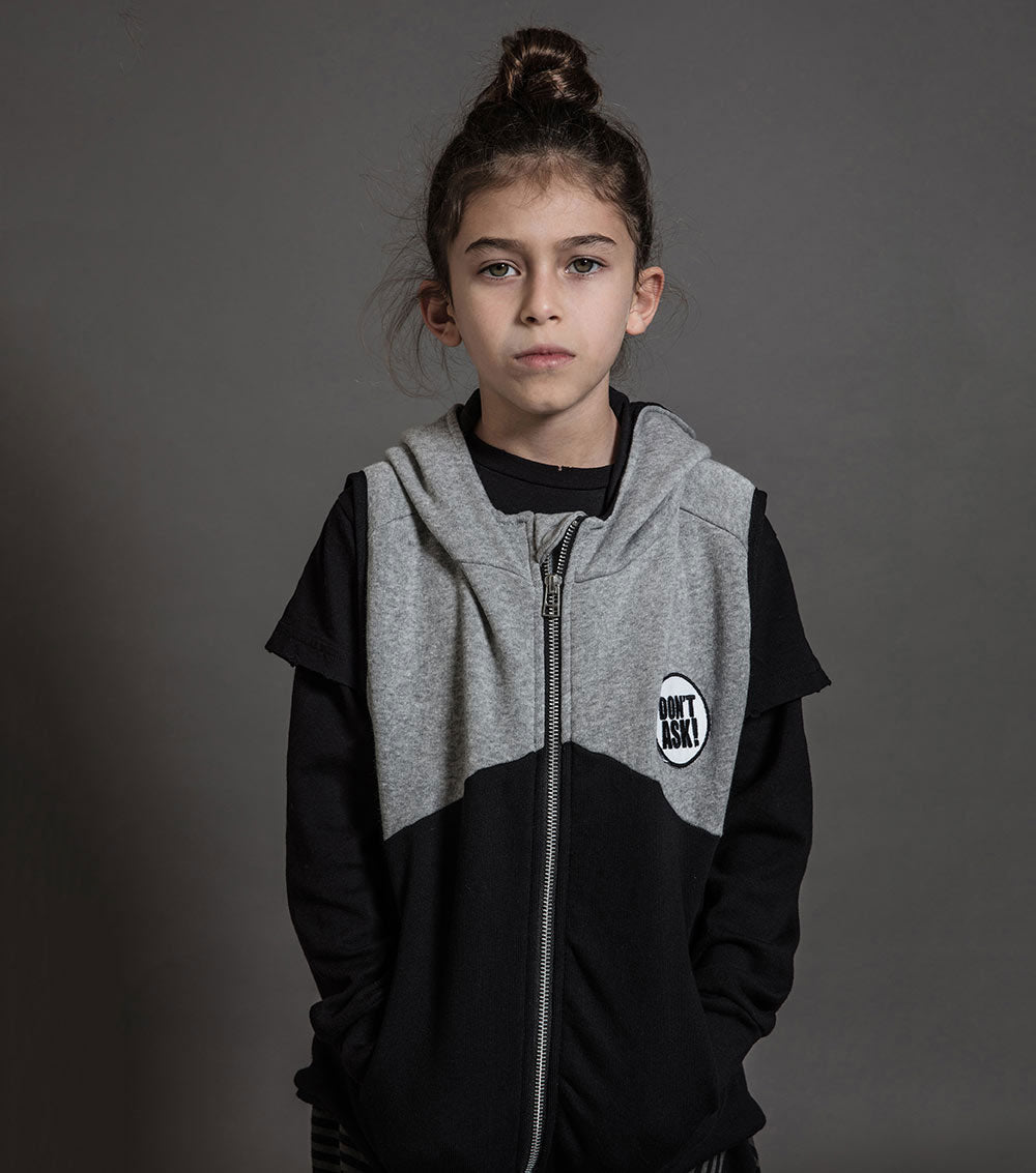 Kid | Hooded Vest | Heather Grey