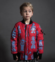 Kid | Tribal Dancers Bomber Jacket | Red