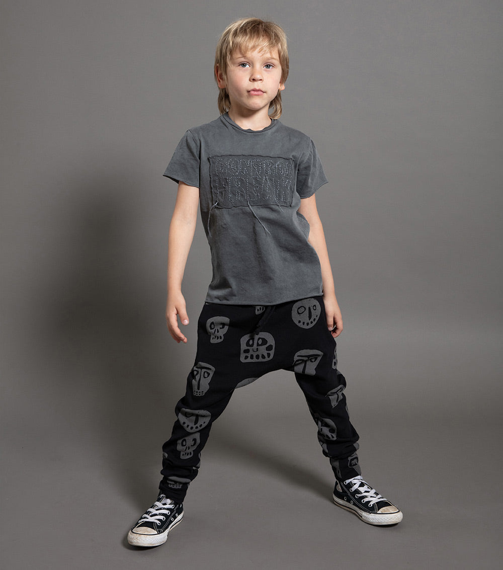 Kid | Embroidered T-Shirt | Vintage Grey