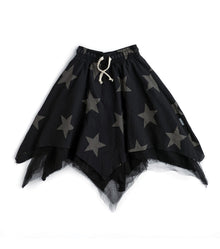 Kid | Voile Star Flowy Skirt | Black