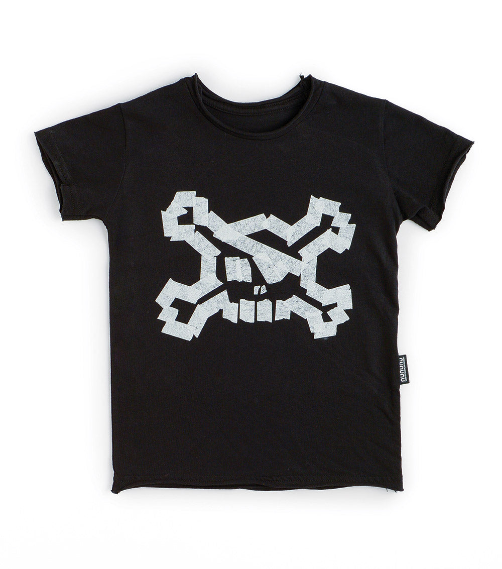 Kid | Masking Tape Skull T-Shirt | Black