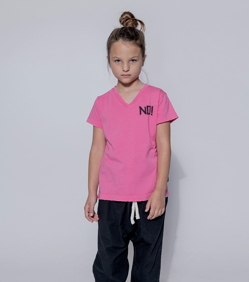 Kid | No! V Shirt | Lava Pink