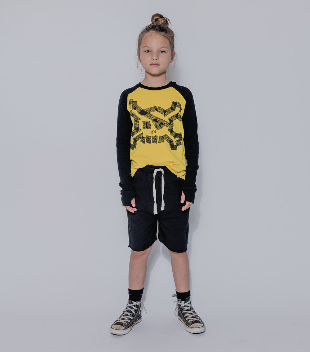 Kid | Masking Tape Skull Shirt | Black