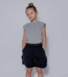 Kid | Airy Ruffled Shorts | Black