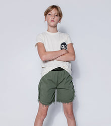 Kid | Airy Ruffled Shorts | Olive