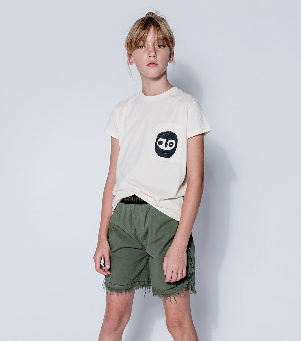 Kid | Airy Ruffled Shorts | Olive