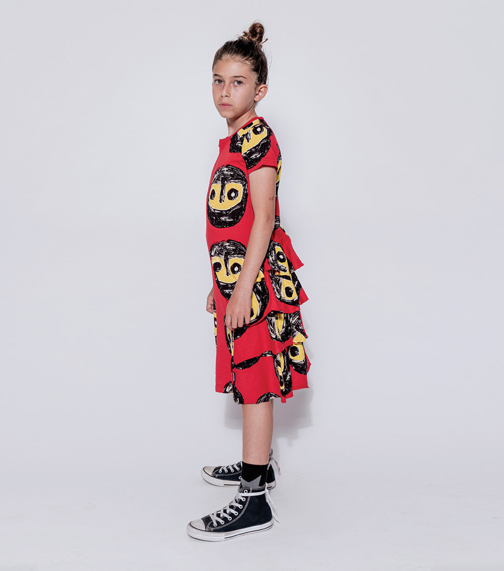 Kid | The Warriors Layered Dress | Red