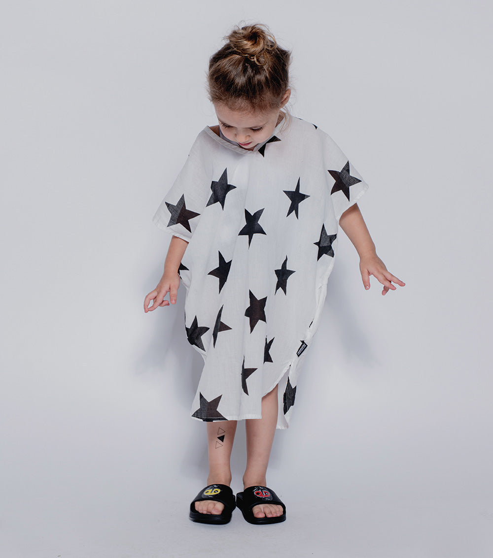 Kid | Star Voile Sleeveless Kaftan | White