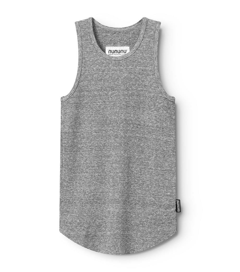 Kid | Rib Tank Top | Heather Grey