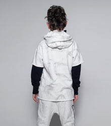 Kid | Skull Twofer Ninja Hoodie | Dirty White