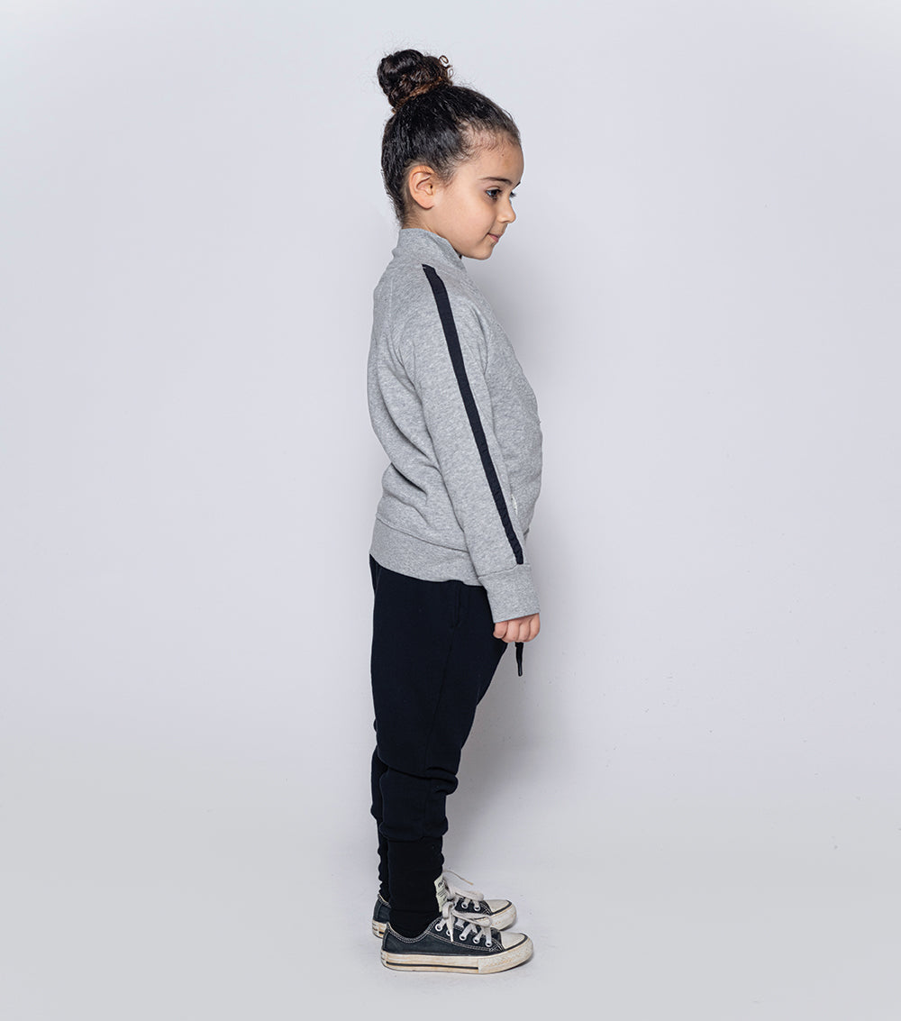 Kid | Sporty Zip Training Jacket | Heather Grey