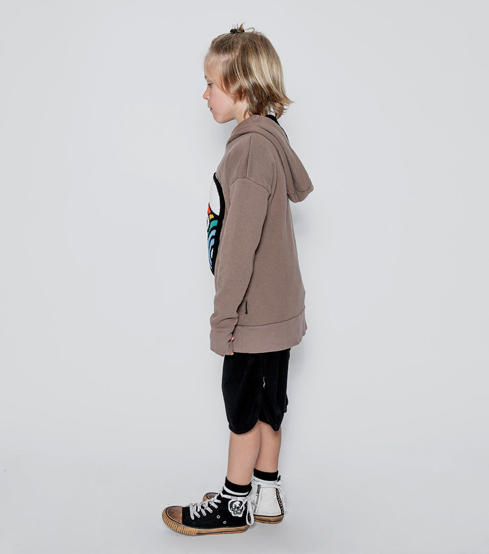 Kid | Rainbow Dude Patch Hoodie | Earth Brown