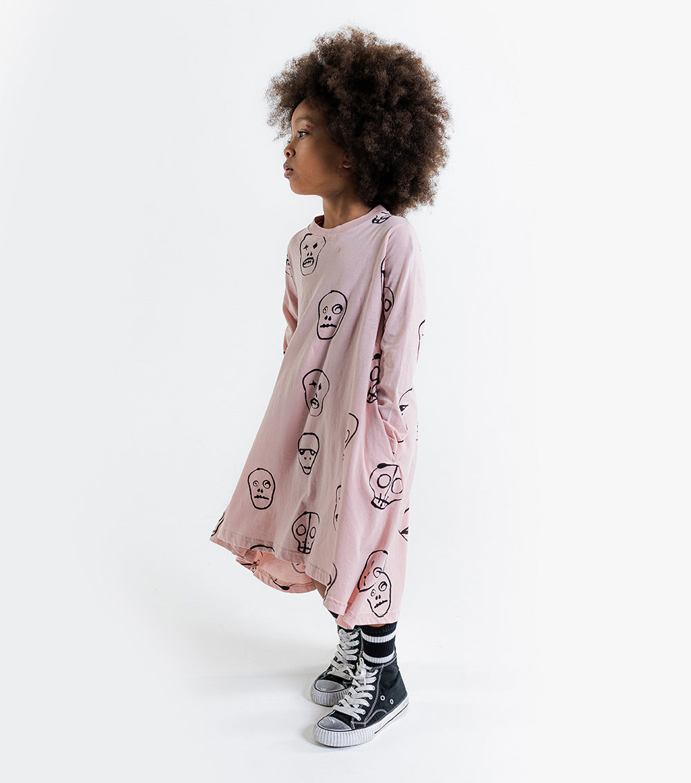 Kid | 360 Skull Mask Dress | Powder Pink