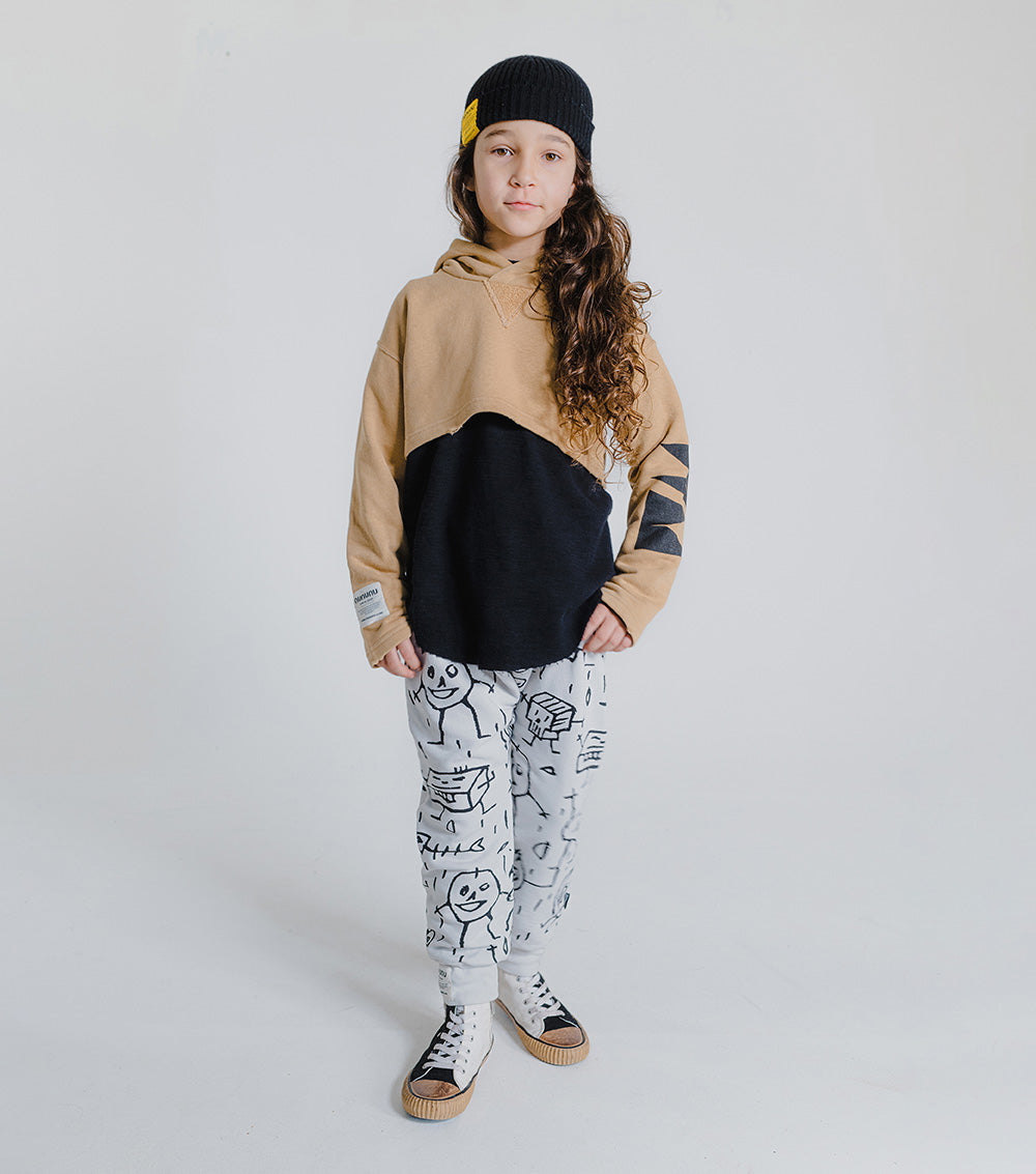 Kid | Cropped Hi-Lo Hoodie | Mocha