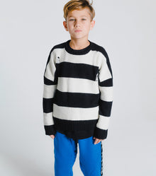 Kid | Striped Knit | Black x White