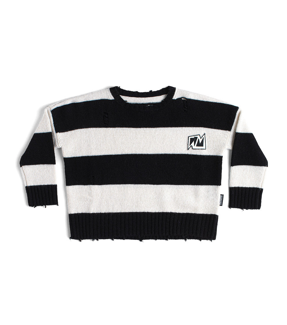 Kid | Striped Knit | Black x White