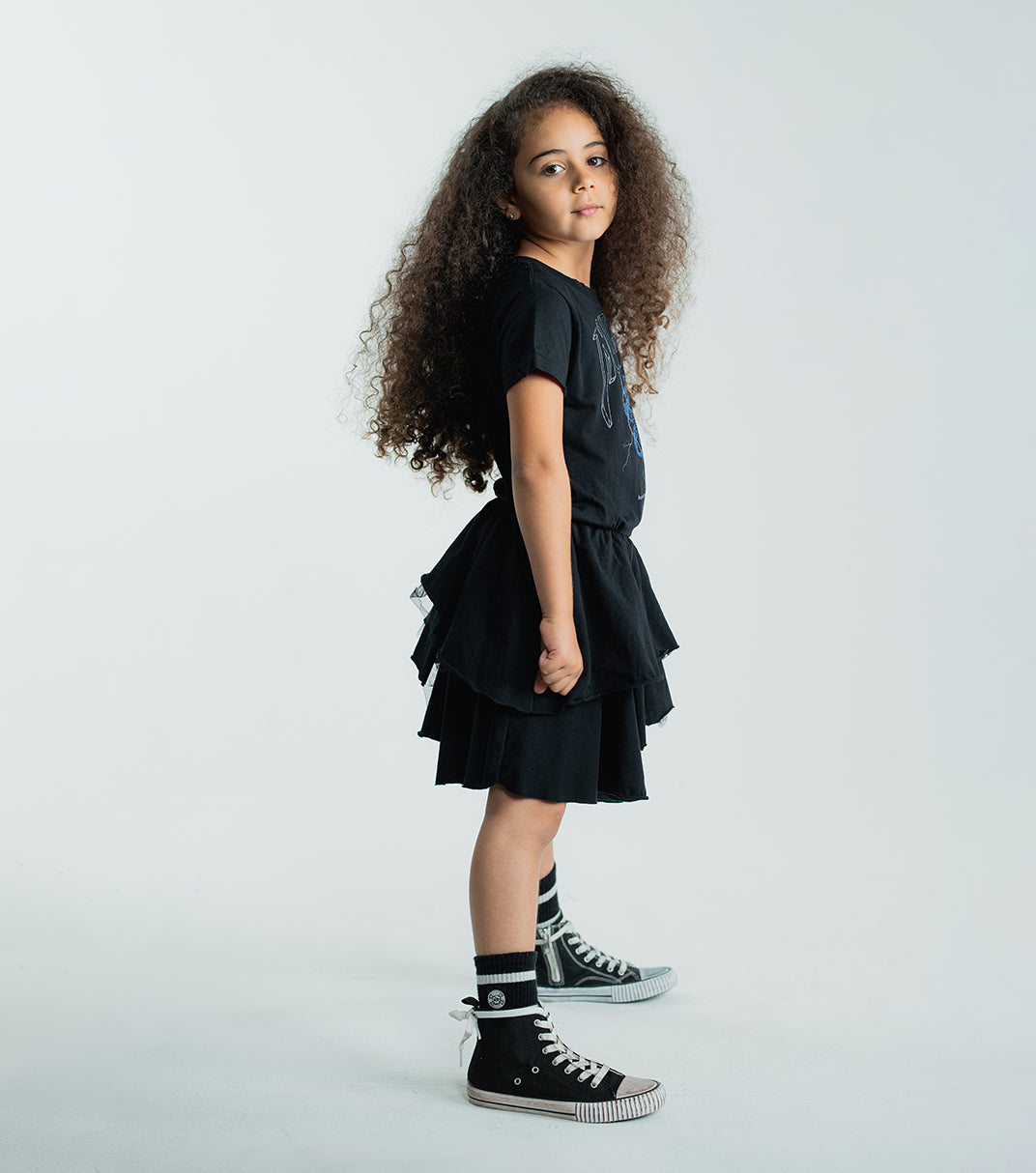 Kid | Layered Snake Dress | Black
