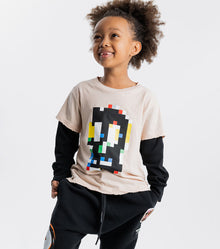 Kid | Pixel Skull Shirt | Nude