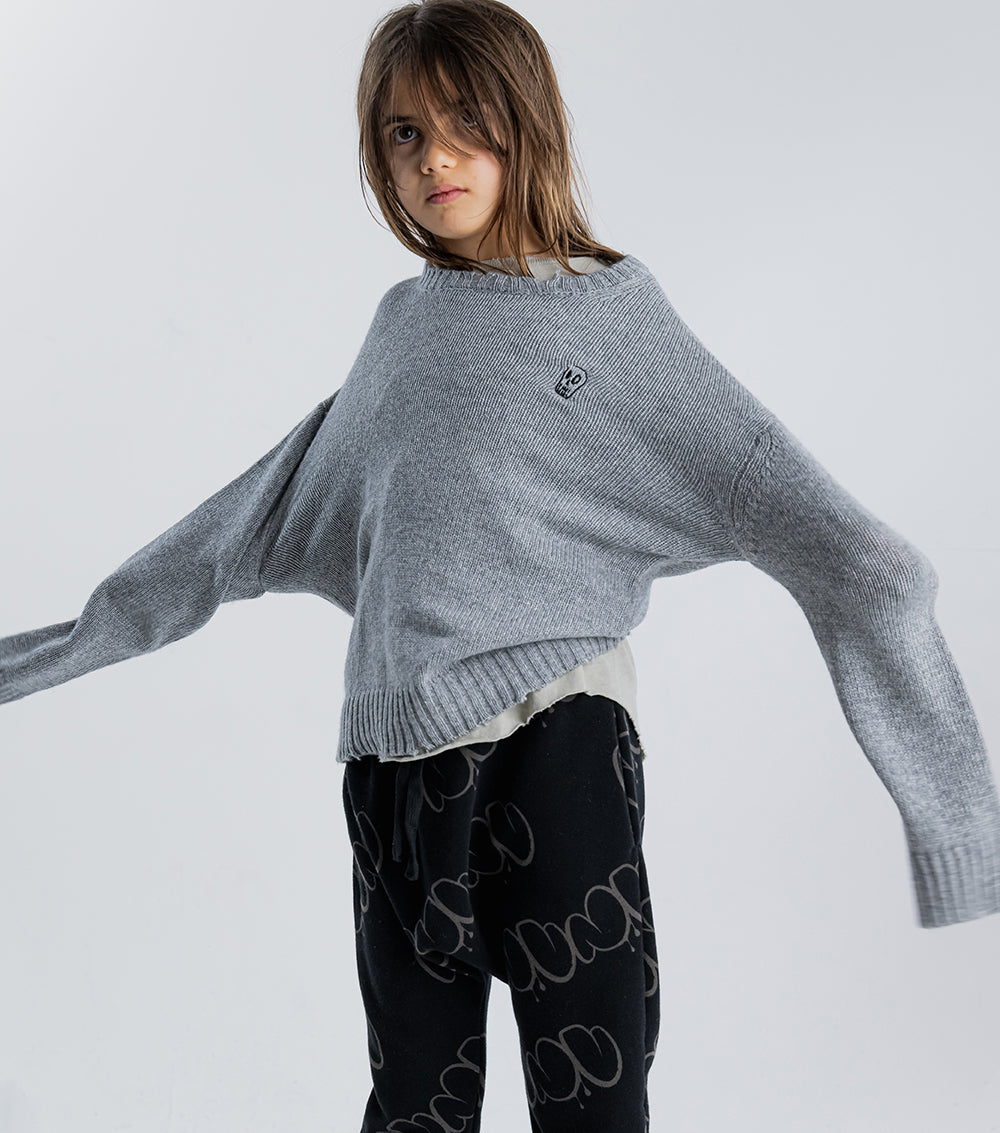 Kid | Frayed Knit | Heather Grey