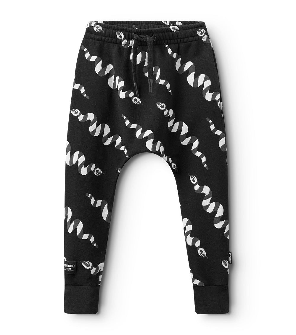 Kid | Stripey Snakes Baggy Pants | Black