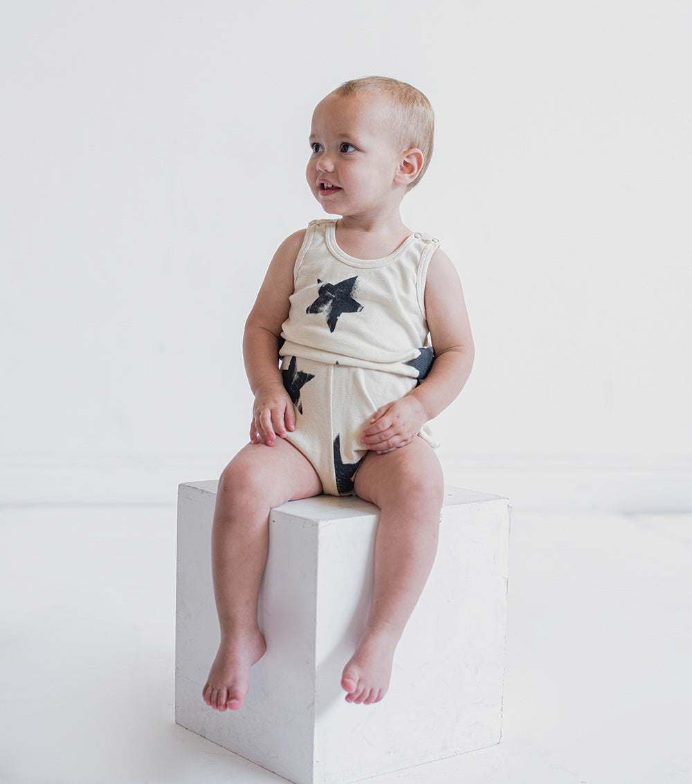 Newborn | Star Yoga Overall | White