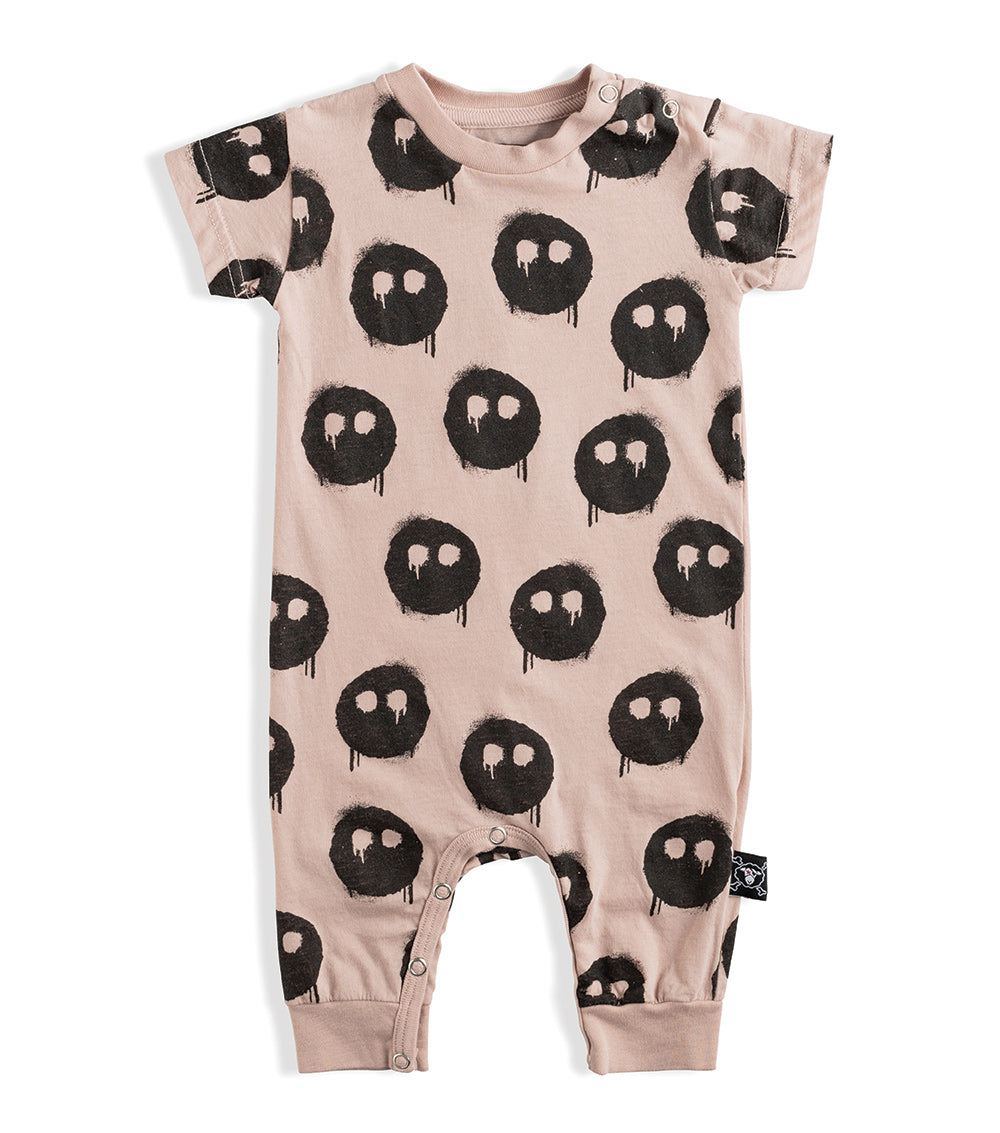 Newborn | Melting Masks Playsuit | Powder Pink