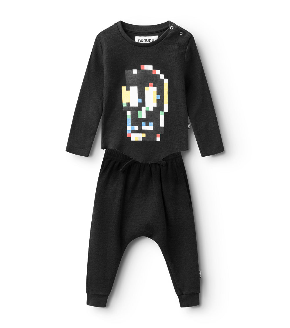 Newborn | Pixel Skull Set | Black