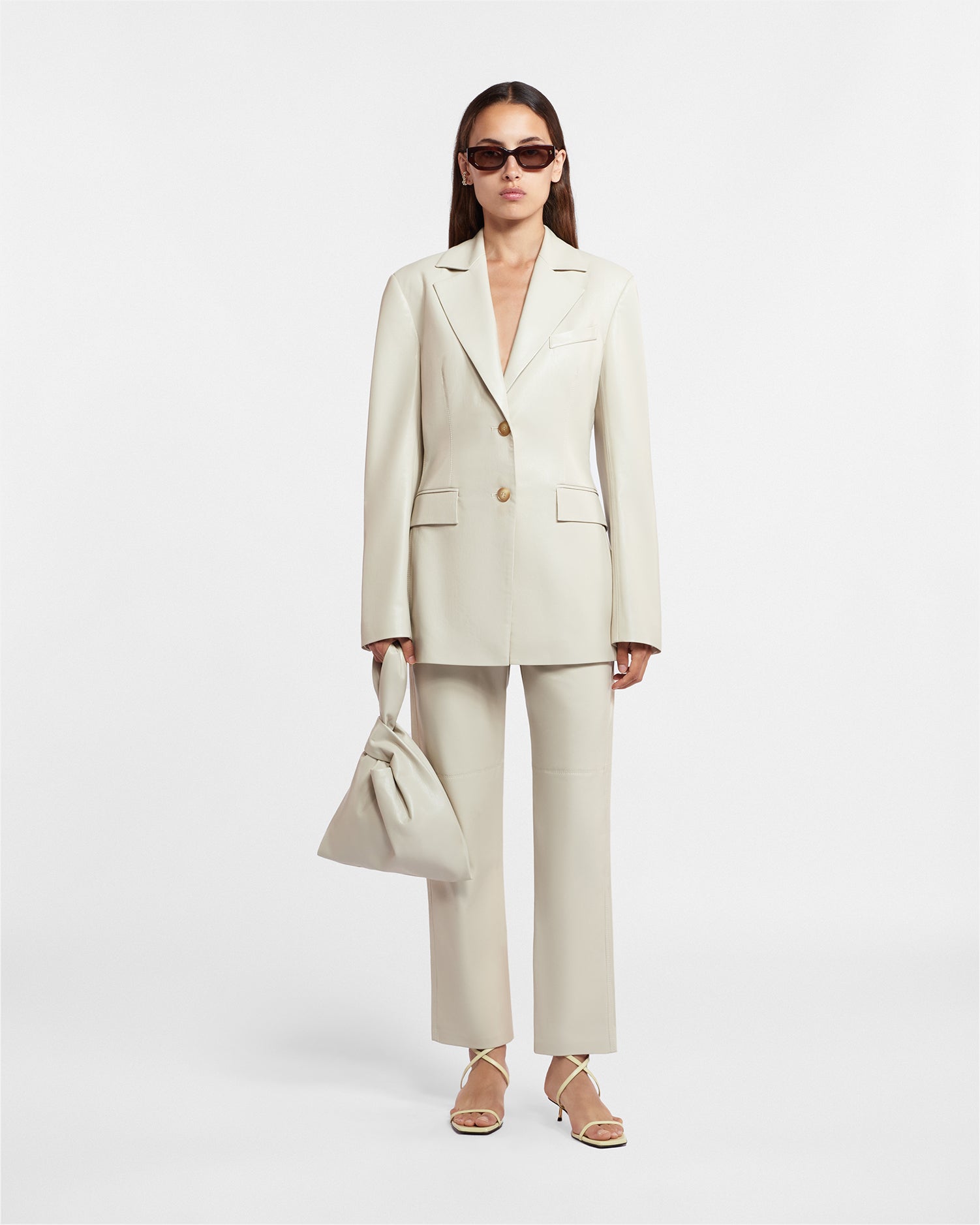 Womens | Hathi Okobor Alt-Leather Blazer | Creme