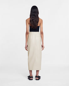 Womens | Amas Okobor Alt-Leather Sarong Skirt | Creme