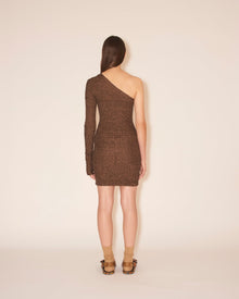 Womens | Mitra One Shoulder Dress | Brown