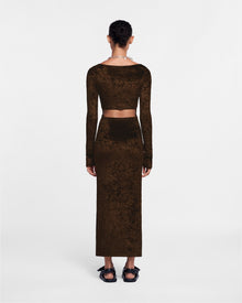 Womens | Zanee Cut-Out Crushed-Velvet Dress | Dark Brown