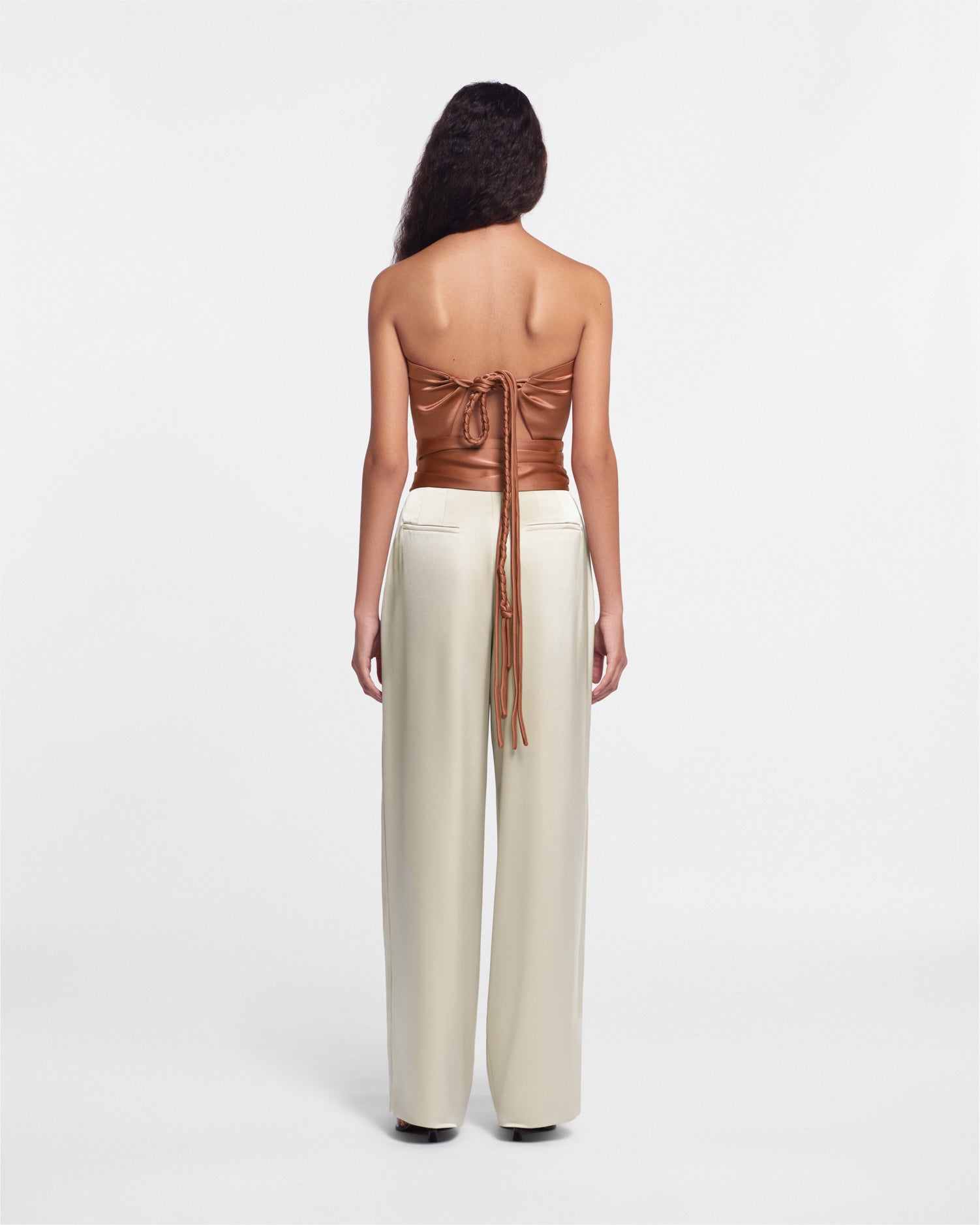 Womens | Dae Slip Satin Belt | Brown Terra