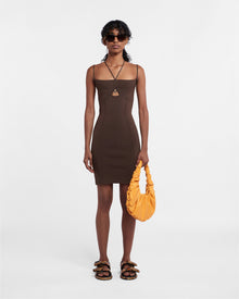 Womens | Deanne Double-Strap Dress | Bitter Chocolate