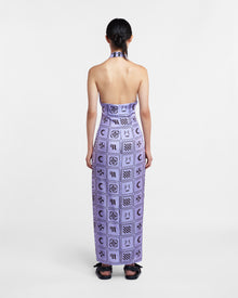 Womens | Elima Silk-Twill Halterneck Dress | Kopjafa Lilac