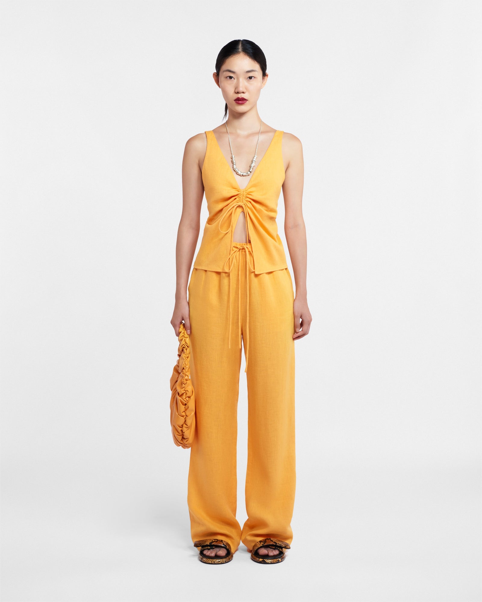 Womens | Polyka Linen Pants | Orange Pf23