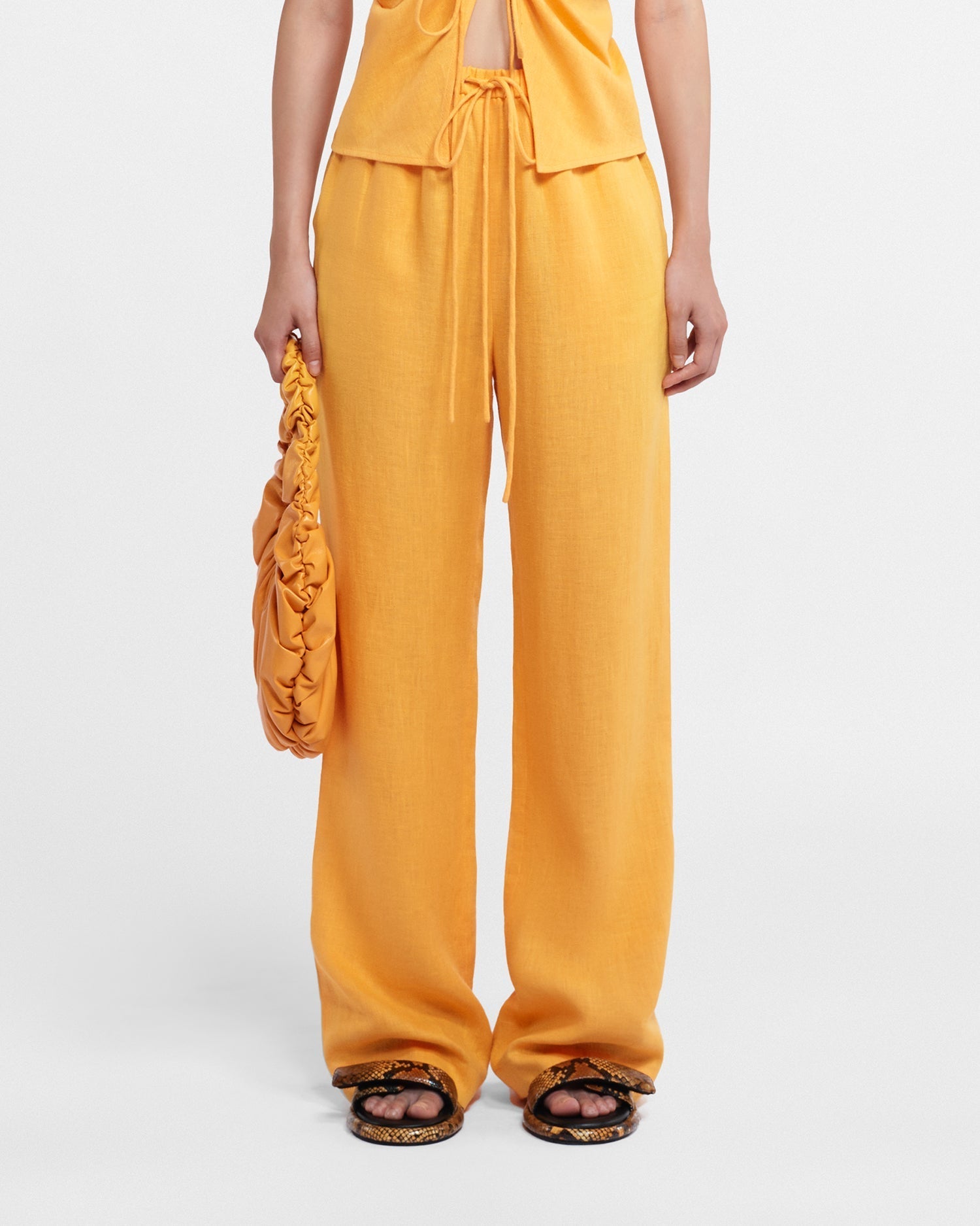 Womens | Polyka Linen Pants | Orange Pf23